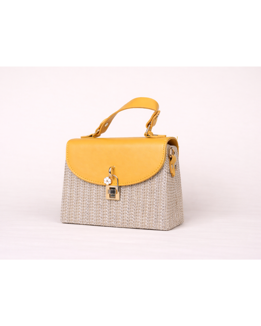 Soleil Woven Top Handle Bag