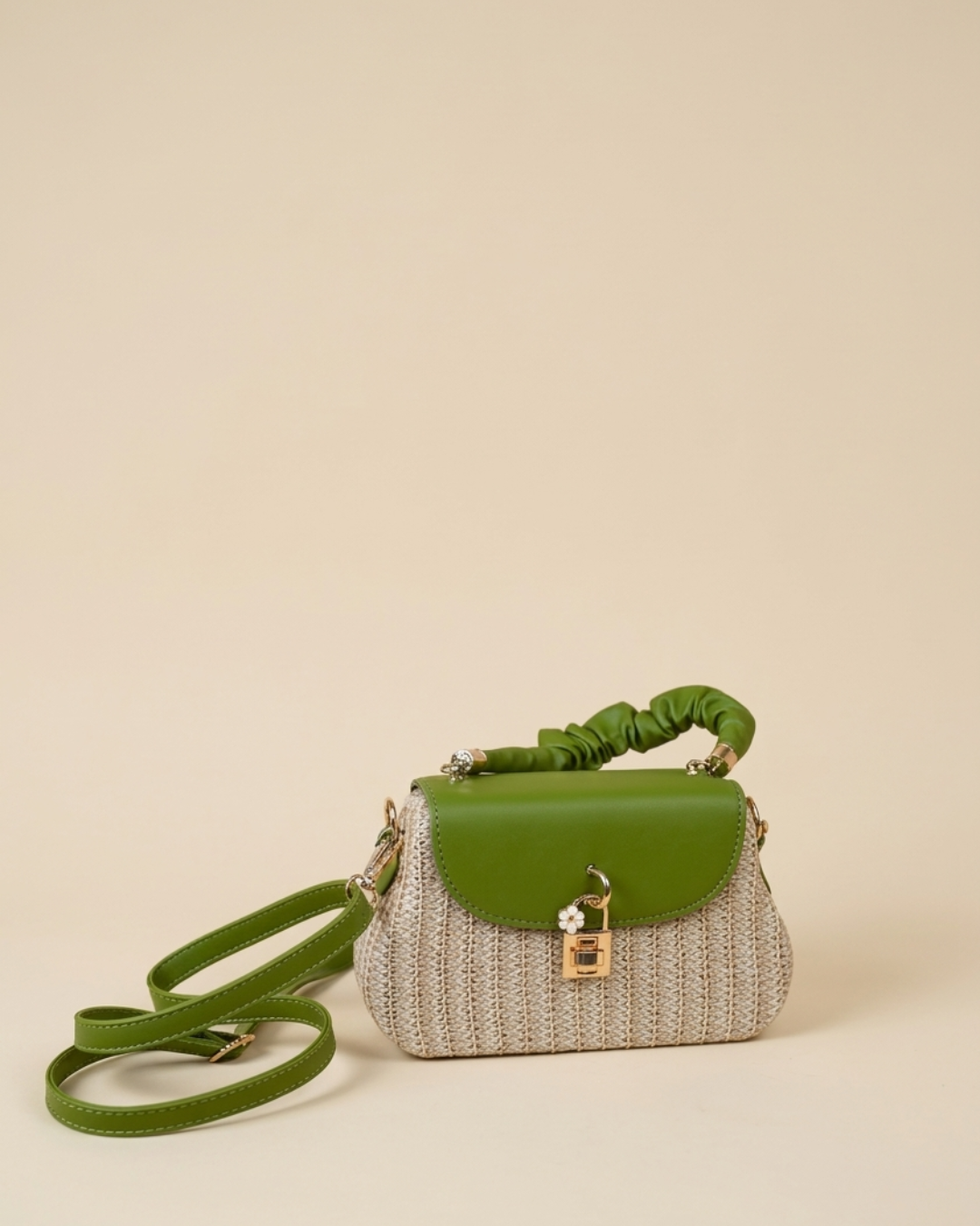 Verde Weave Mini Top Handle Bag