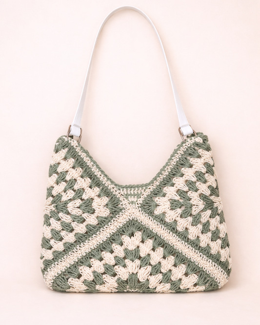 Sienna Geometric Crochet Shoulder Bag