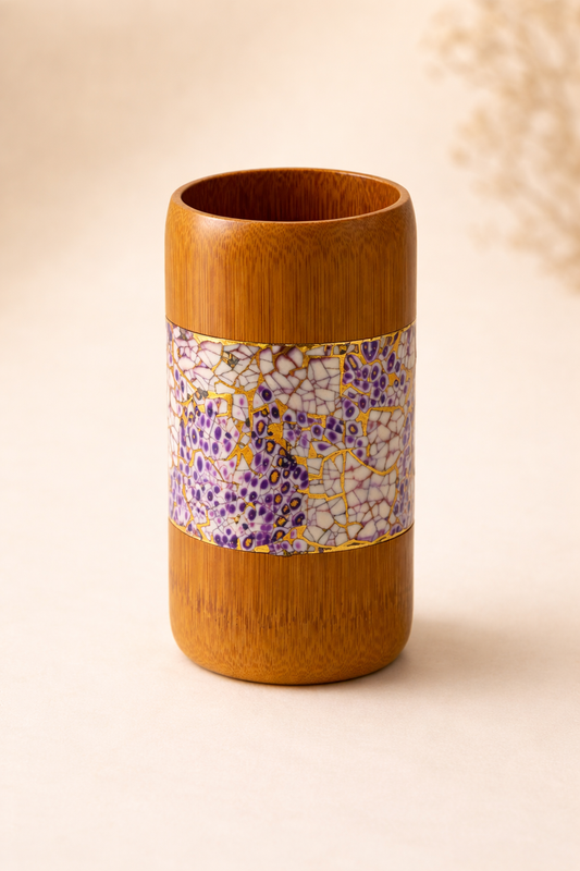 Aurelia Amethyst Kintsugi Bamboo Holder