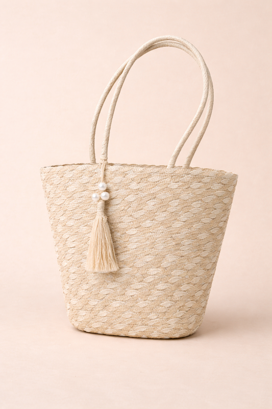 Ecru Riviera Woven Tote