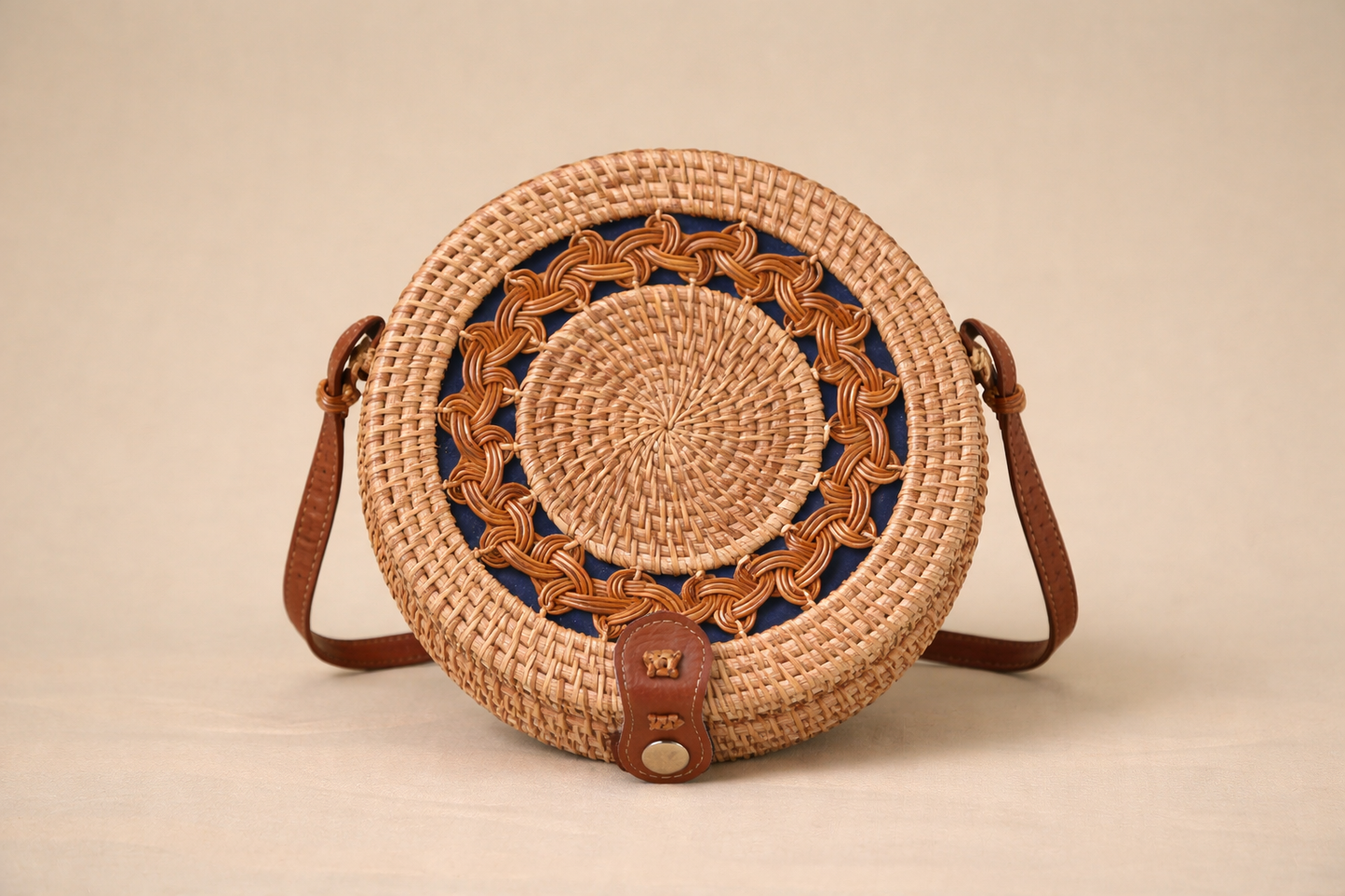 Suryara Round Woven Crossbody Bag