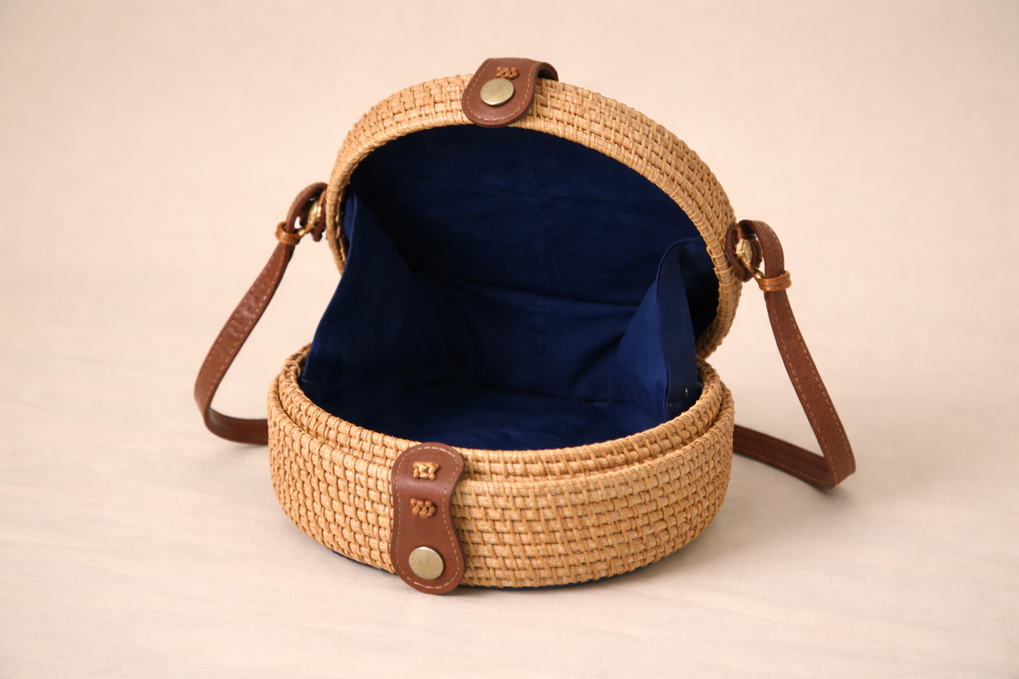 Suryara Round Woven Crossbody Bag