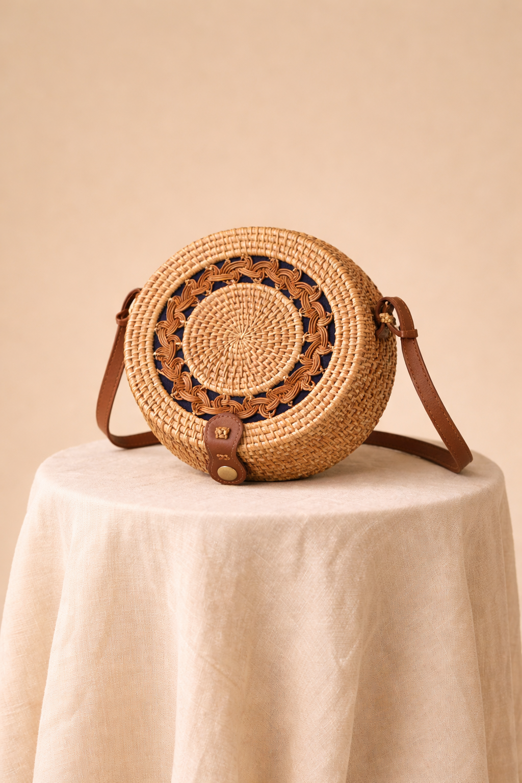 Suryara Round Woven Crossbody Bag