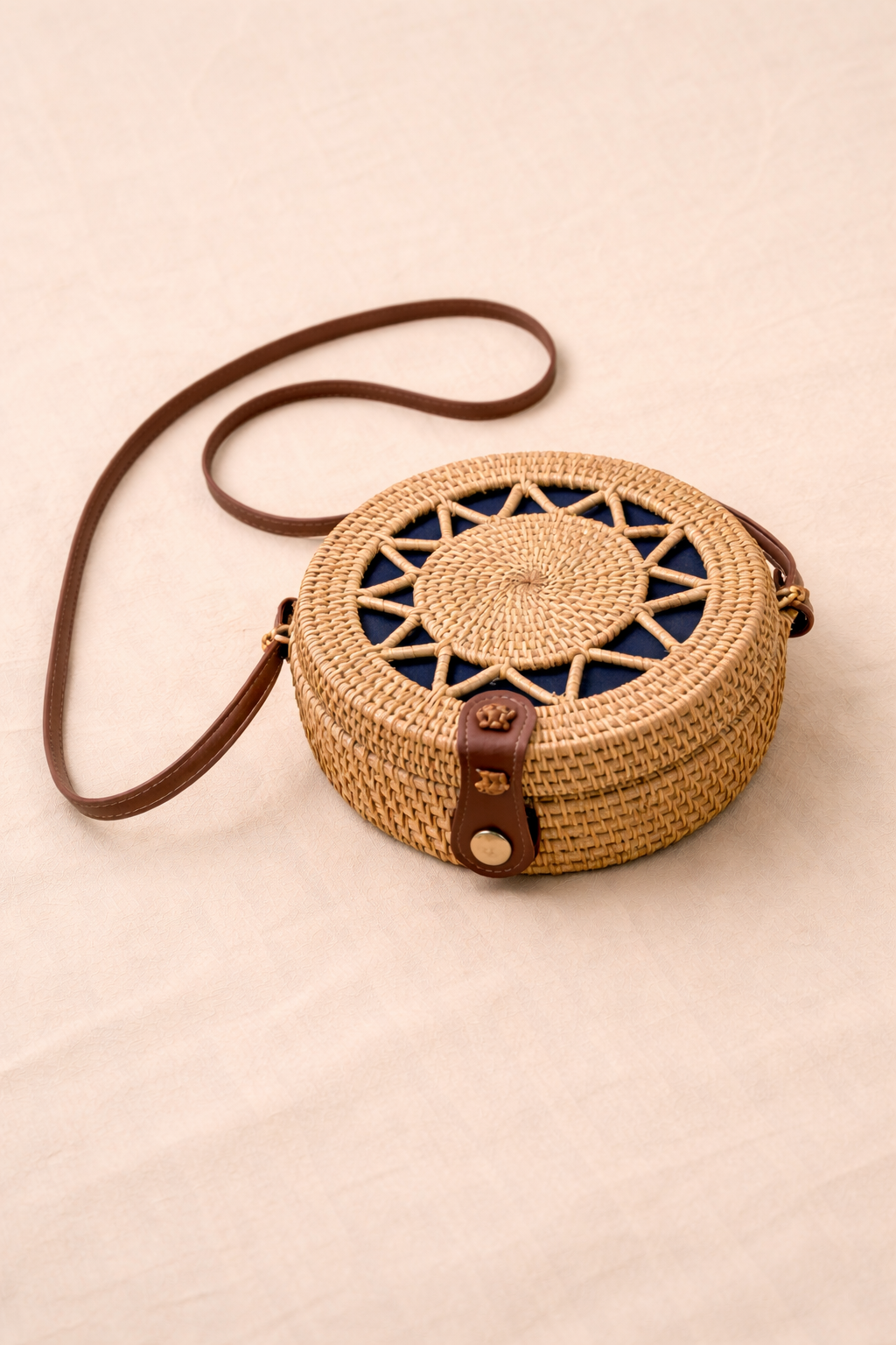 Surya Woven Round Crossbody Bag