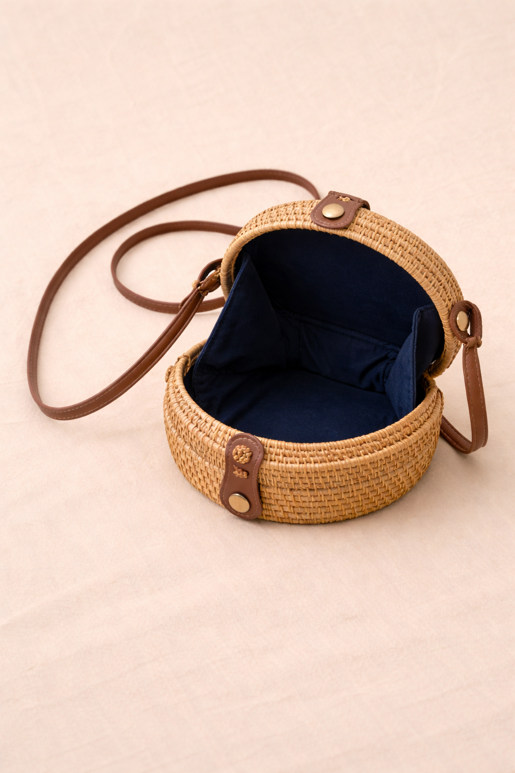 Surya Woven Round Crossbody Bag