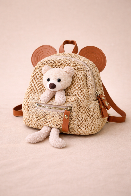 Cuddle Bear Woven Mini Backpack