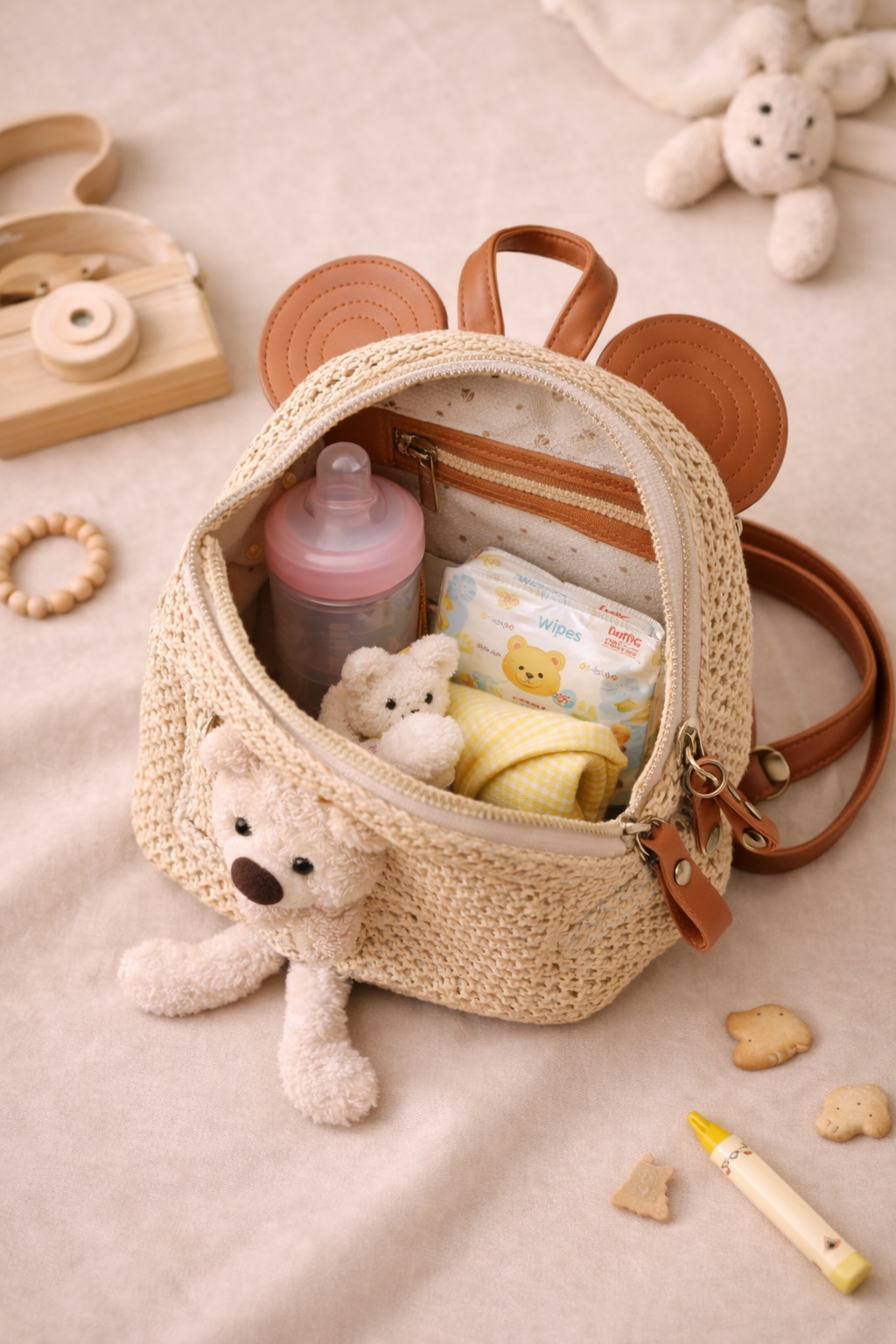 Cuddle Bear Woven Mini Backpack