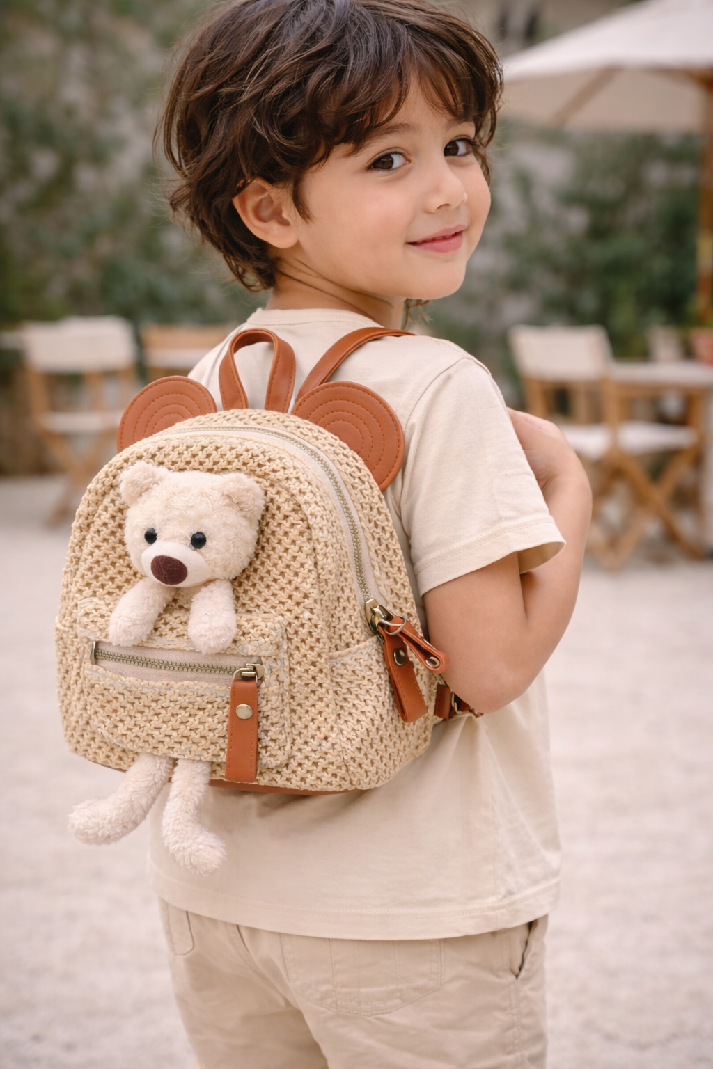 Cuddle Bear Woven Mini Backpack