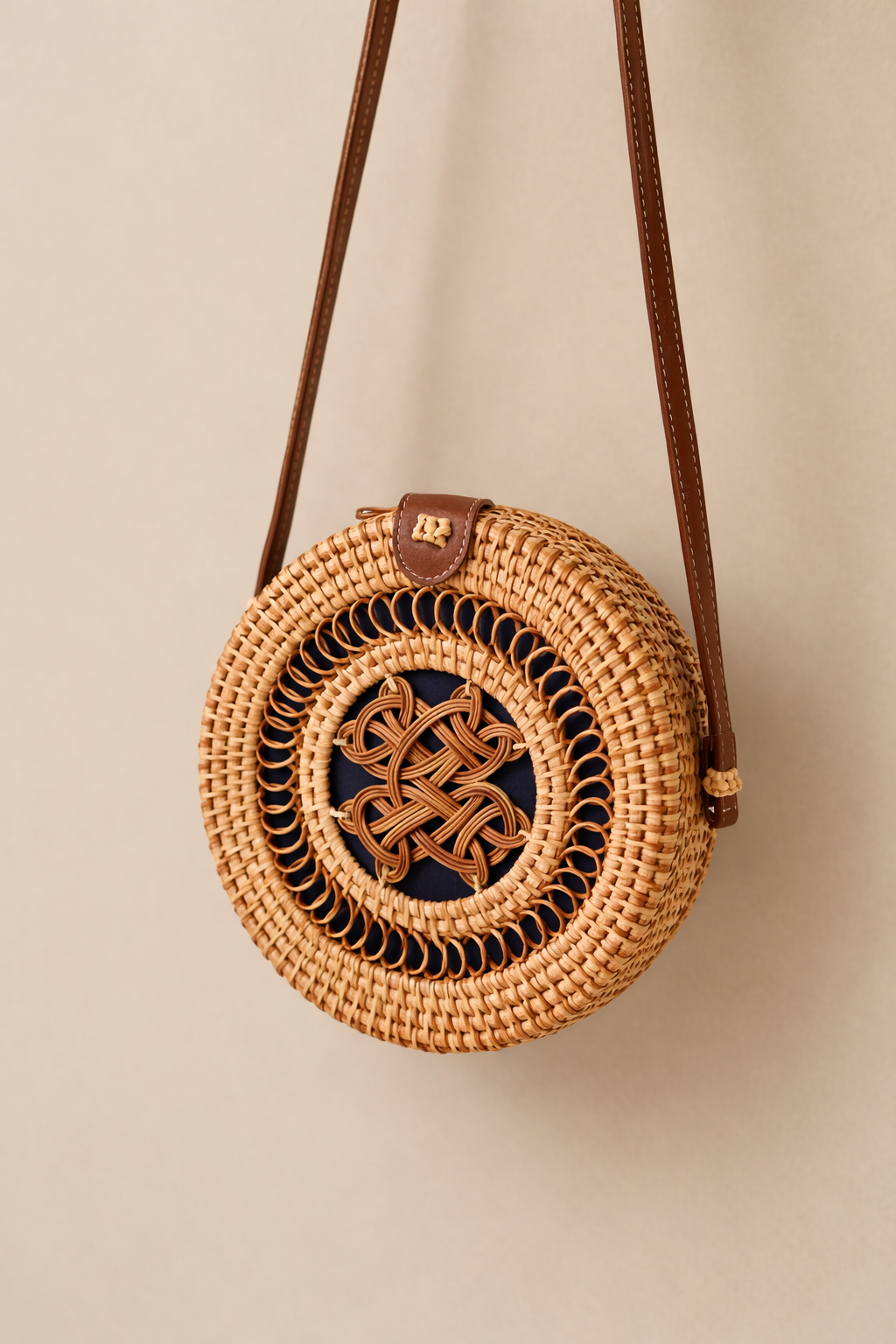 Paloma Round Woven Crossbody Bag