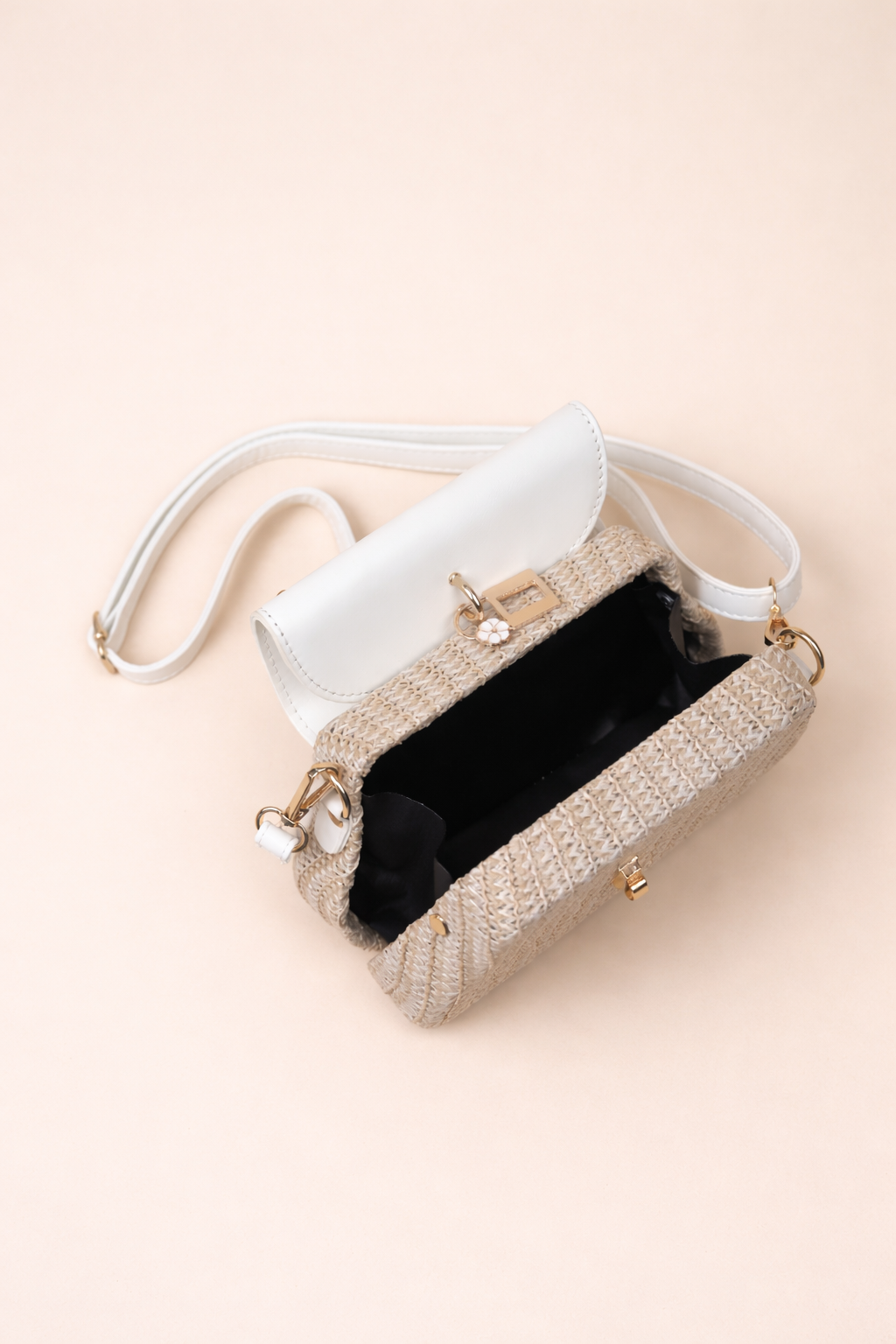 Ivory Weave Mini Top Handle Bag