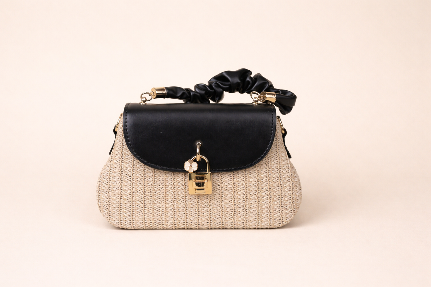 Noir Weave Mini Top Handle Bag