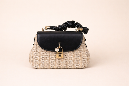 Noir Weave Mini Top Handle Bag
