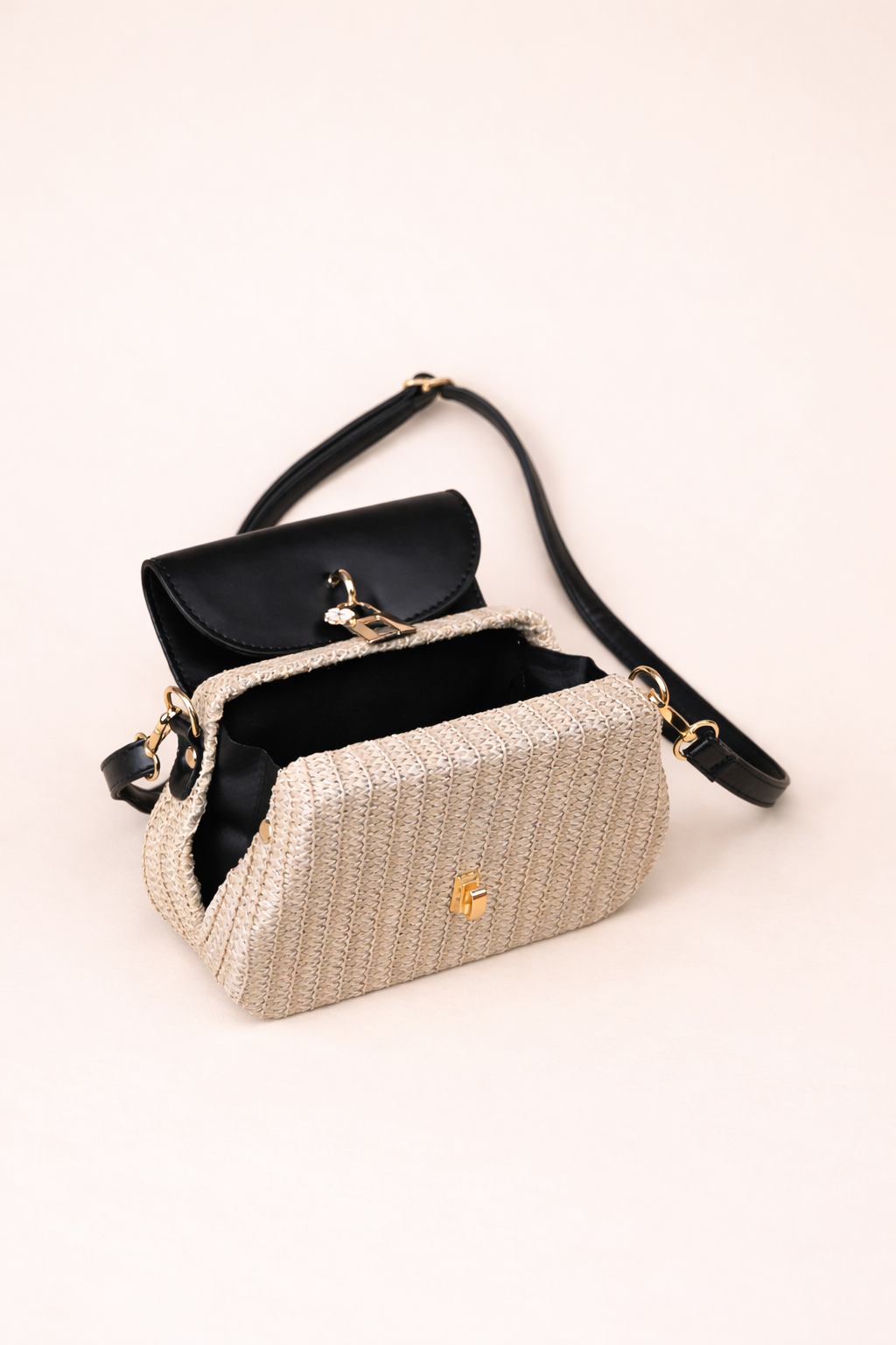 Noir Weave Mini Top Handle Bag