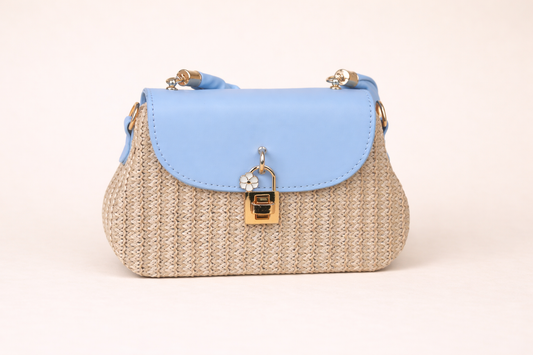 Azure Weave Mini Top Handle Bag
