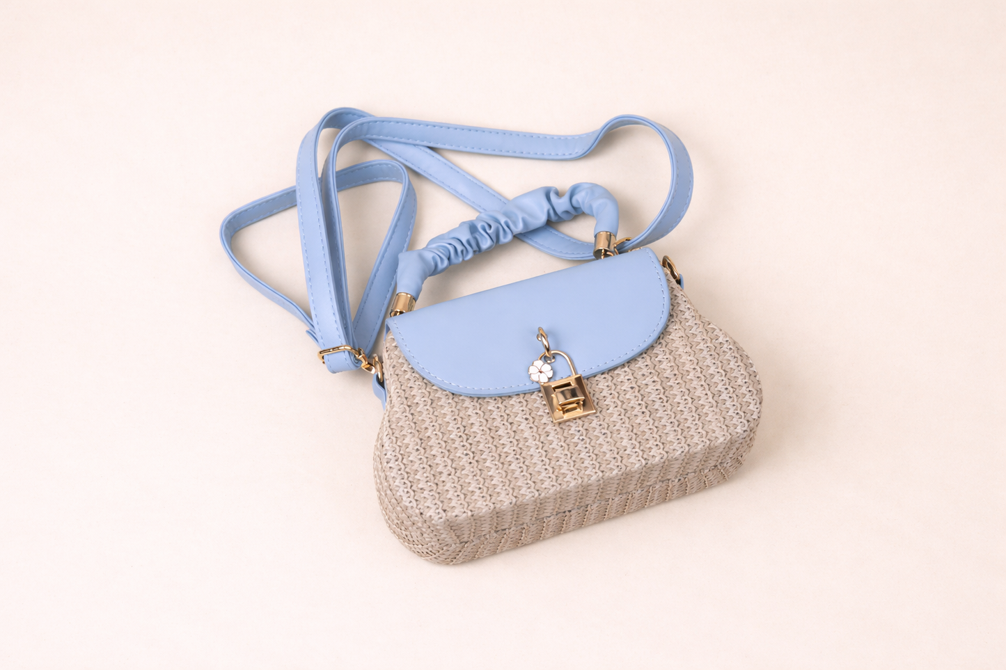 Azure Weave Mini Top Handle Bag
