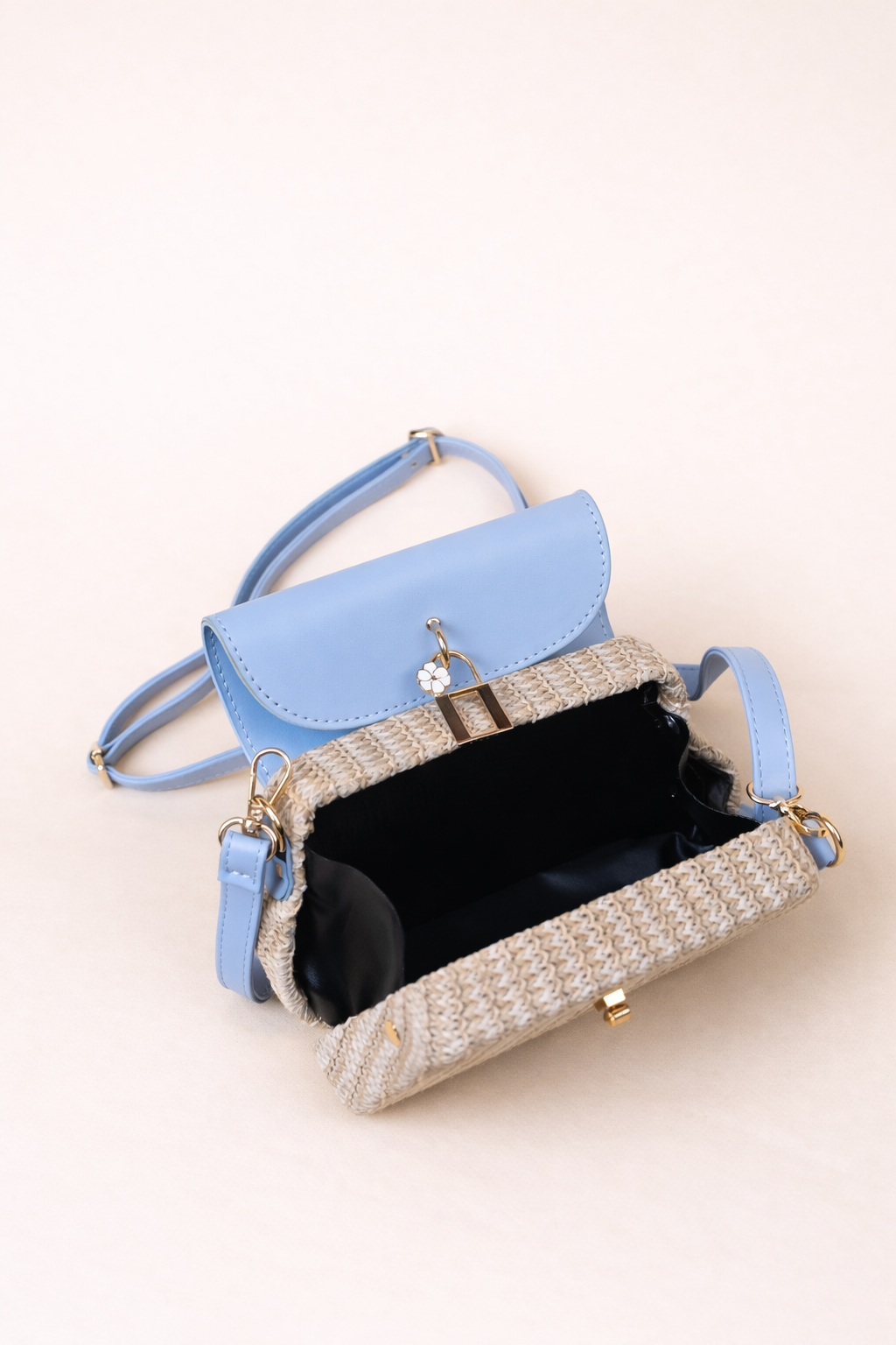 Azure Weave Mini Top Handle Bag