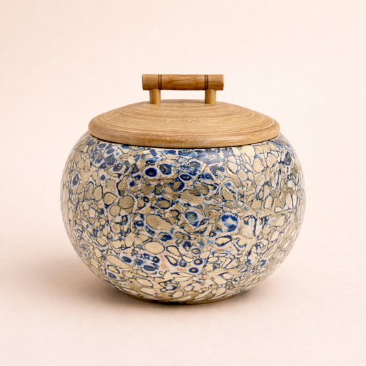 Azure Éclat Gilded Mosaic Keepsake Jar