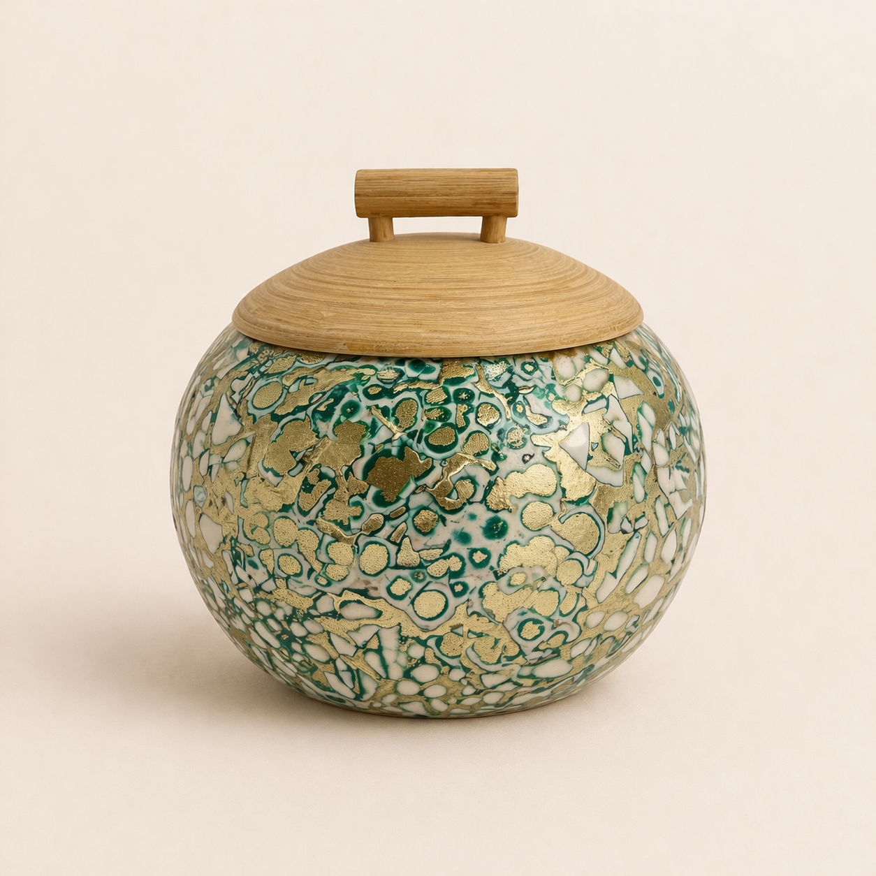 Verde Éclat Gilded Mosaic Keepsake Jar