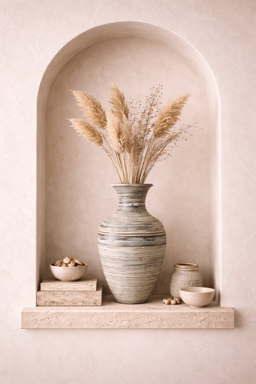 Elara Strata Bamboo Floor Vase – Handwoven Sculpted Statement