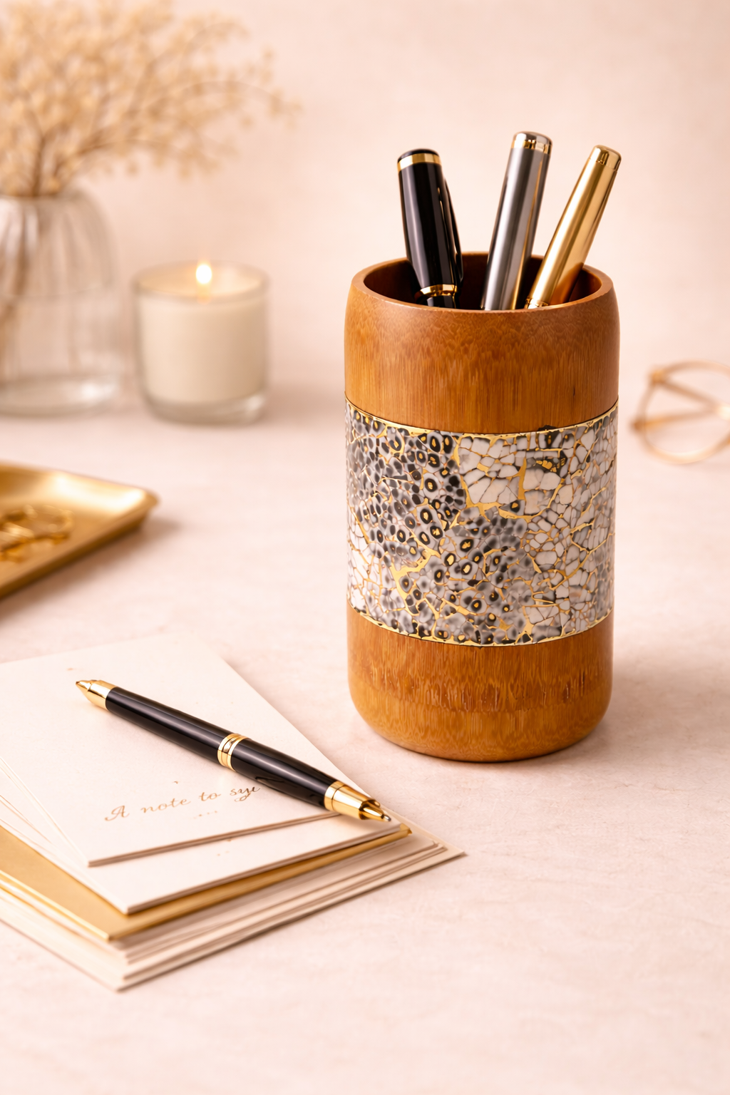 Aurelia Noir Kintsugi Bamboo Holder