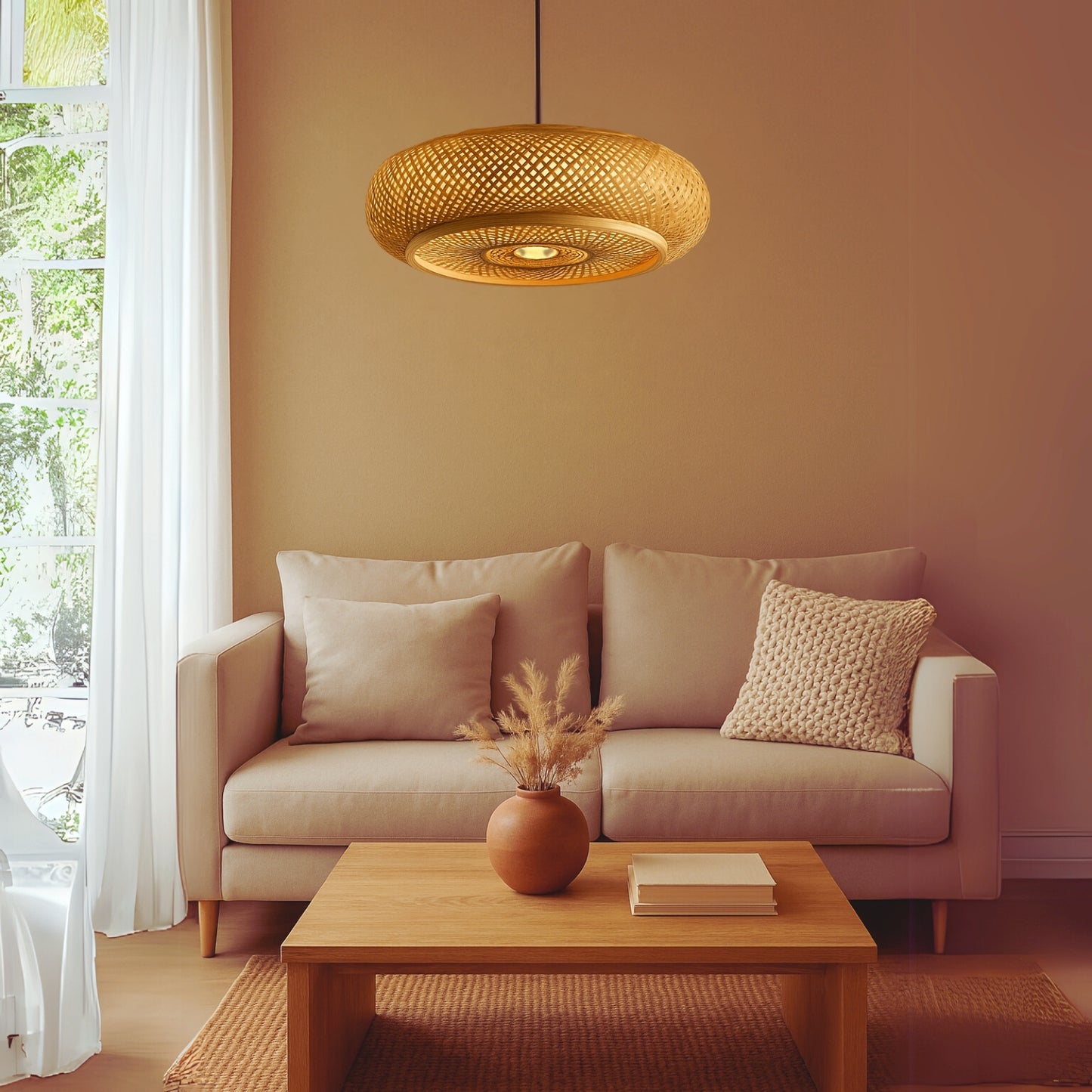 Suvana Rattan Dome Pendant Light