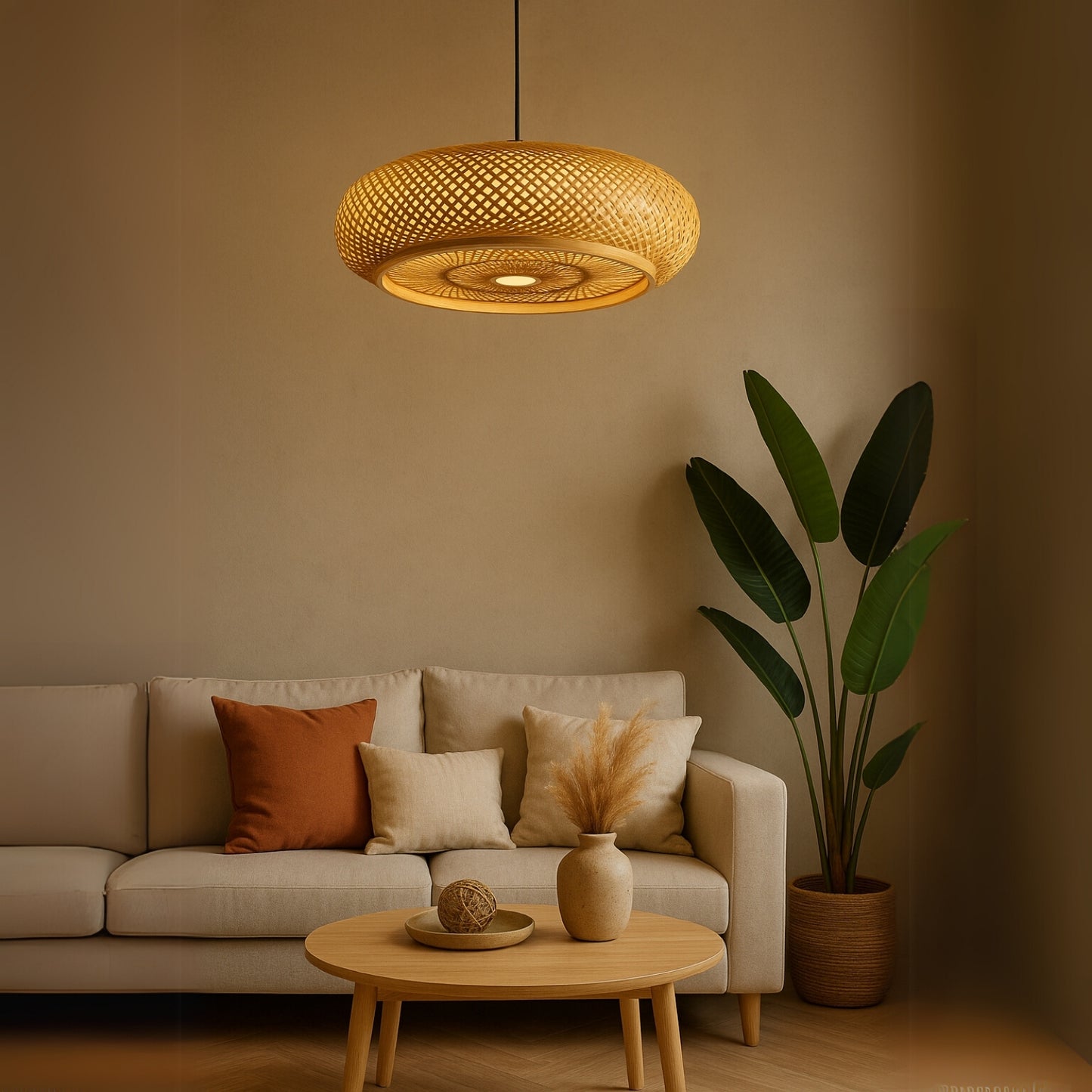 Suvana Rattan Dome Pendant Light
