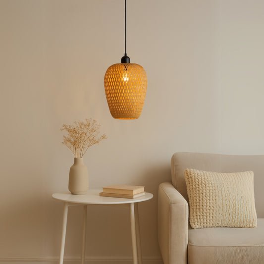 Eila Tapered Rattan Pendant