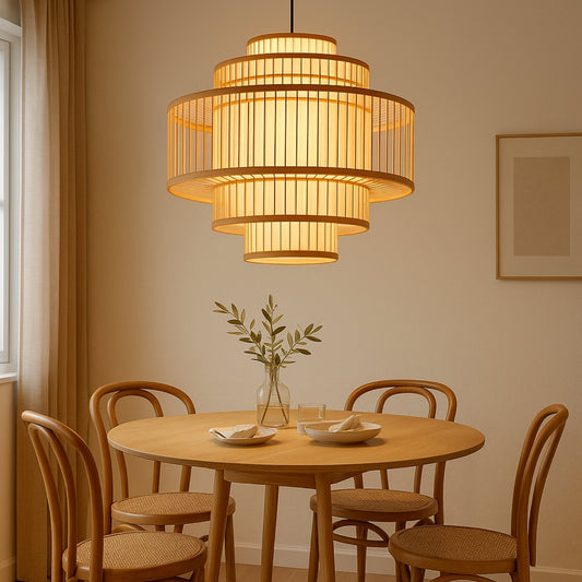 Hikari Tiered Rattan Pendant