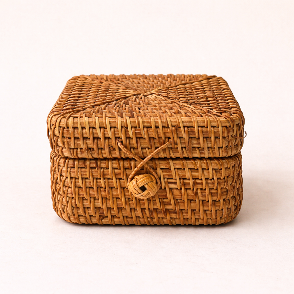 Aurelia Handwoven Rattan Keepsake Box
