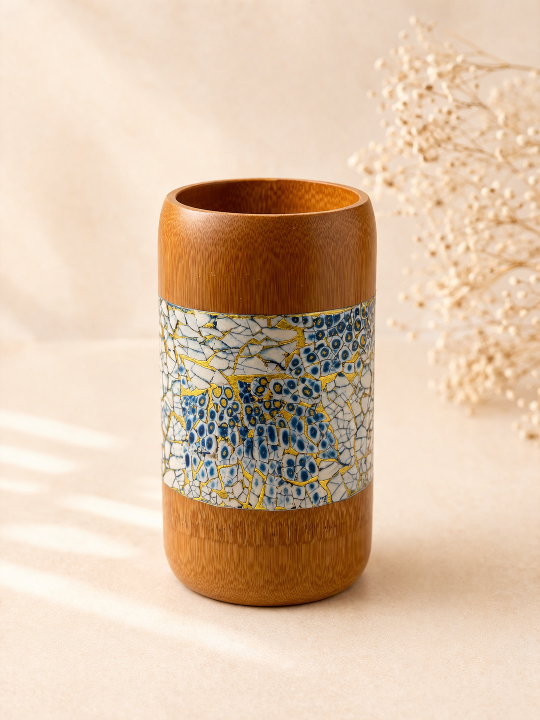 Aurelia Azure Kintsugi Bamboo Holder