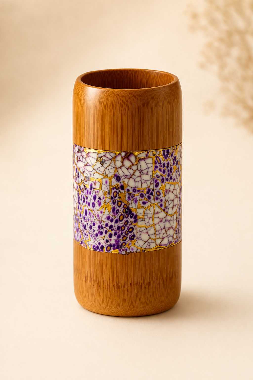 Aurelia Amethyst Kintsugi Bamboo Holder