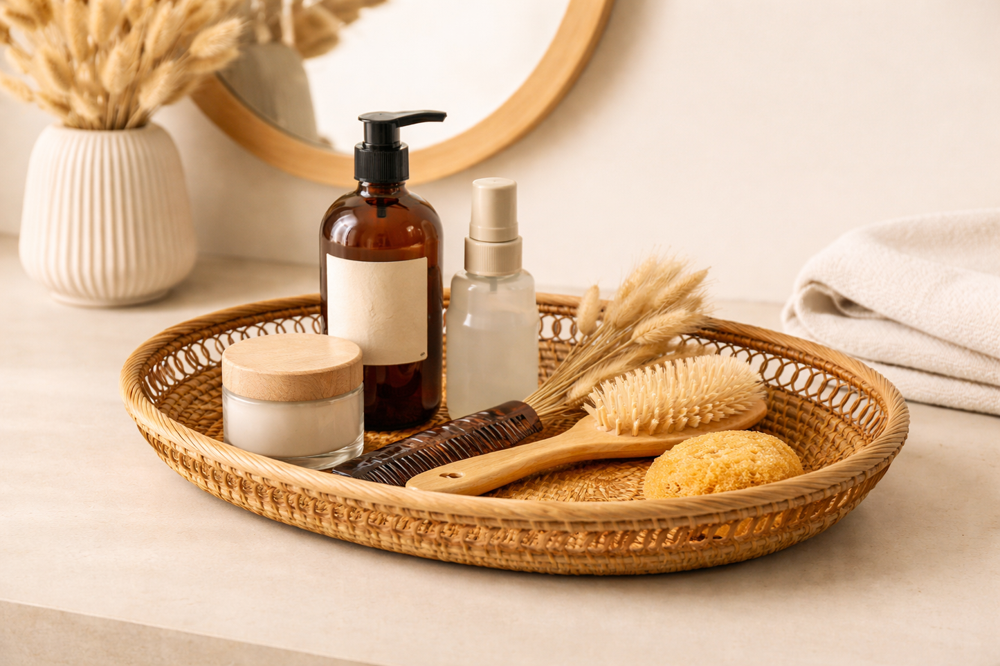 Elara Weave Handcrafted Rattan Oval Tray