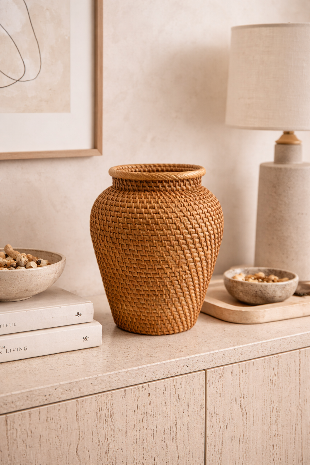 Aureva Handwoven Rattan Vase