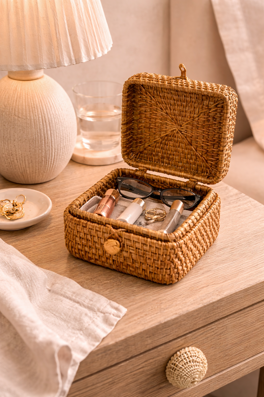 Aurelia Handwoven Rattan Keepsake Box
