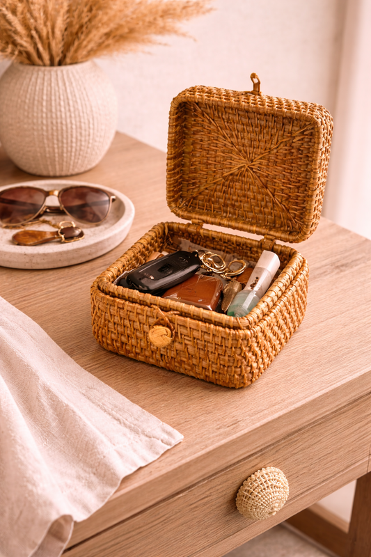 Aurelia Handwoven Rattan Keepsake Box