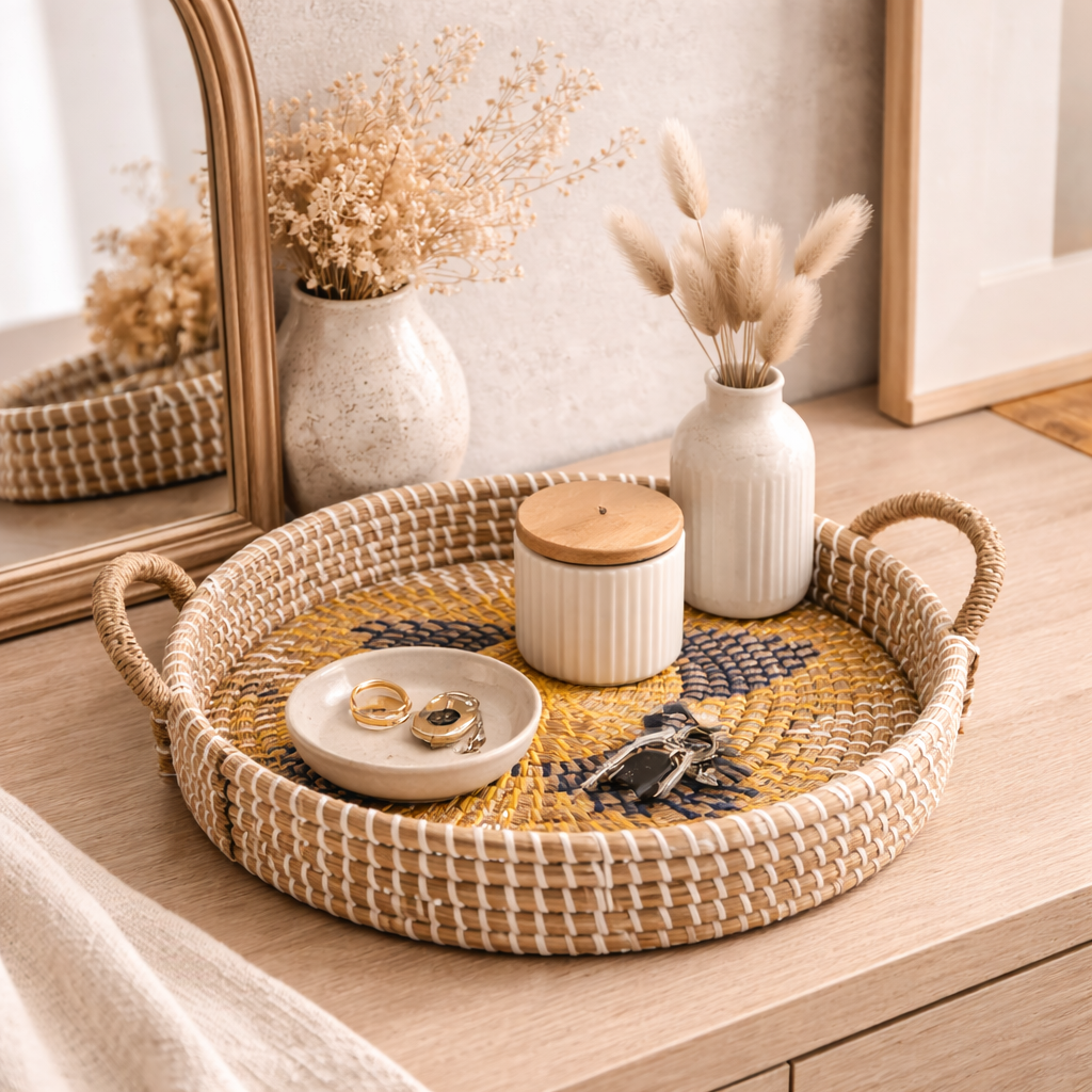 Solis Weave Artisan Serving Tray Set (Set of 3)