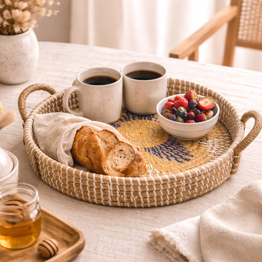 Solis Weave Artisan Serving Tray Set (Set of 3)